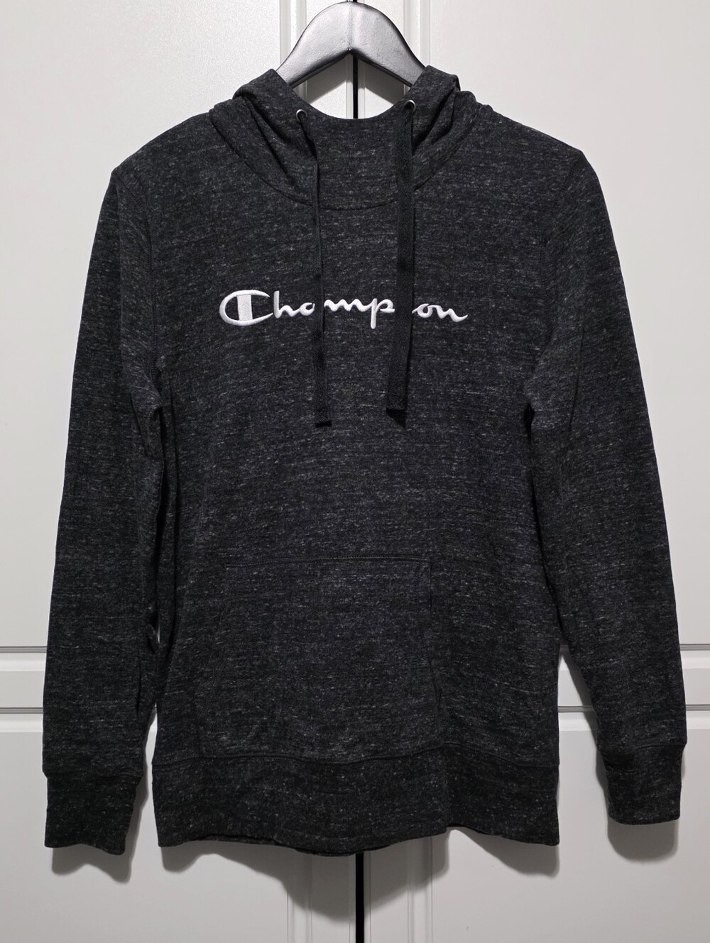 Champion Athletic Mens Gray Embroider Logo Transcript PullOver Hoodie Sweatshirt